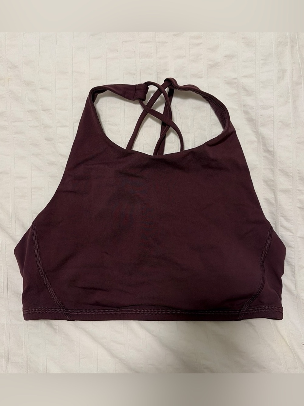Lululemon size 6 burgundy Cross back sports bra